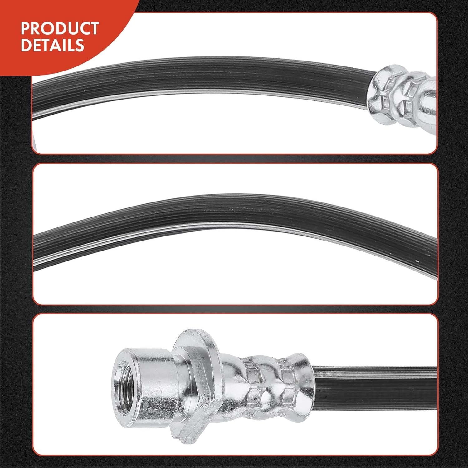 A-Premium Front Side Brake Hydraulic Hose Compatible with Honda, Acura and Isuzu Models - Accord 1990-1997, Odyssey 1995-1998, CL 1997-1999, Oasis 1996-1999 - Replace# 46411SM1003(Pack of 2)