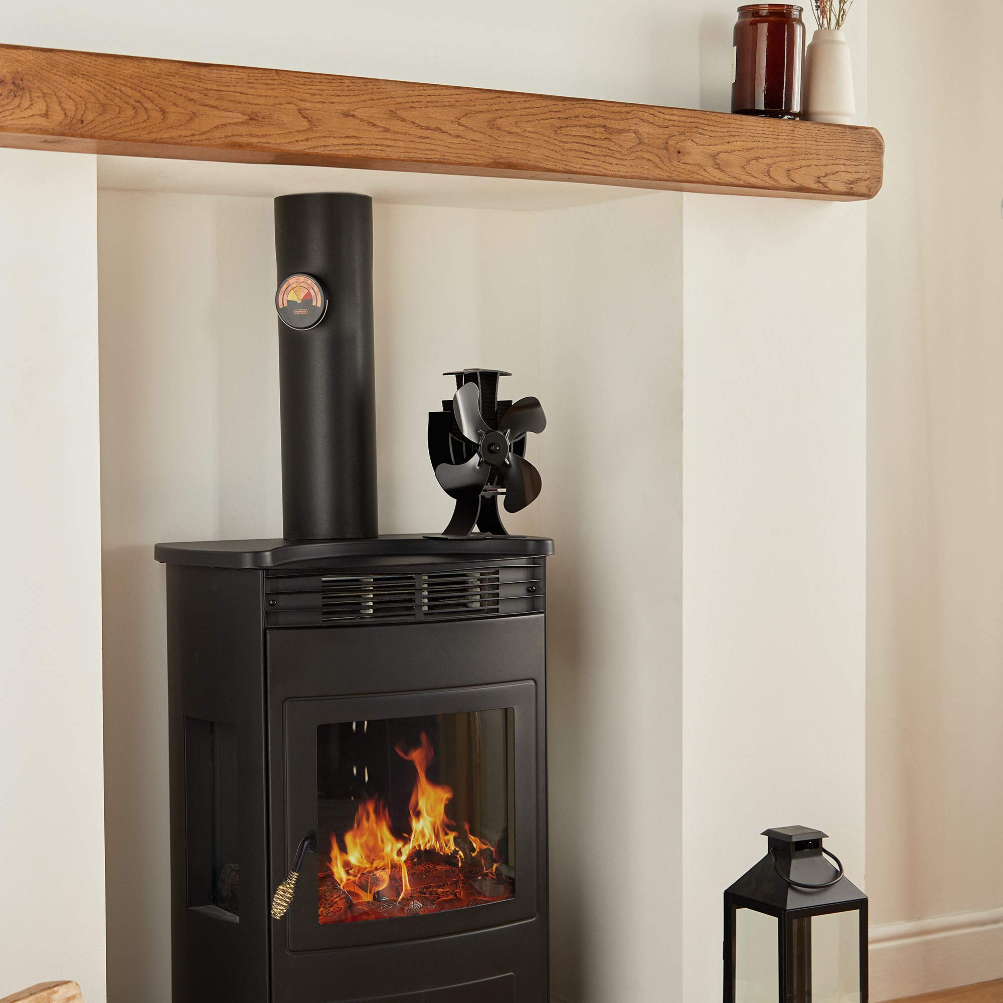 VonHaus Stove Fan – Log Burner Fan with 4 Blades, Heat Powered Fan for Wood/Log  Burners, Fireplaces, Stove Heaters – Silent Operation, Eco Friendly, Self  Powered, Thermometer Included, 2 Year Warranty :