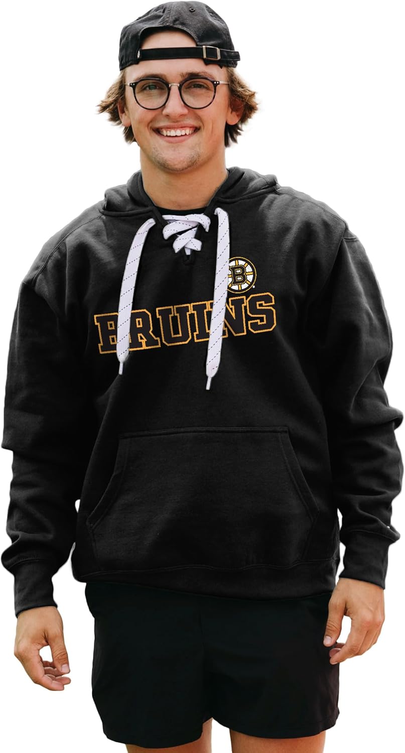 Blue 84 NHL unisex-adult Nhl Officially Licensed Lace Up Hockey Hooded Sweatshirt - Image 2