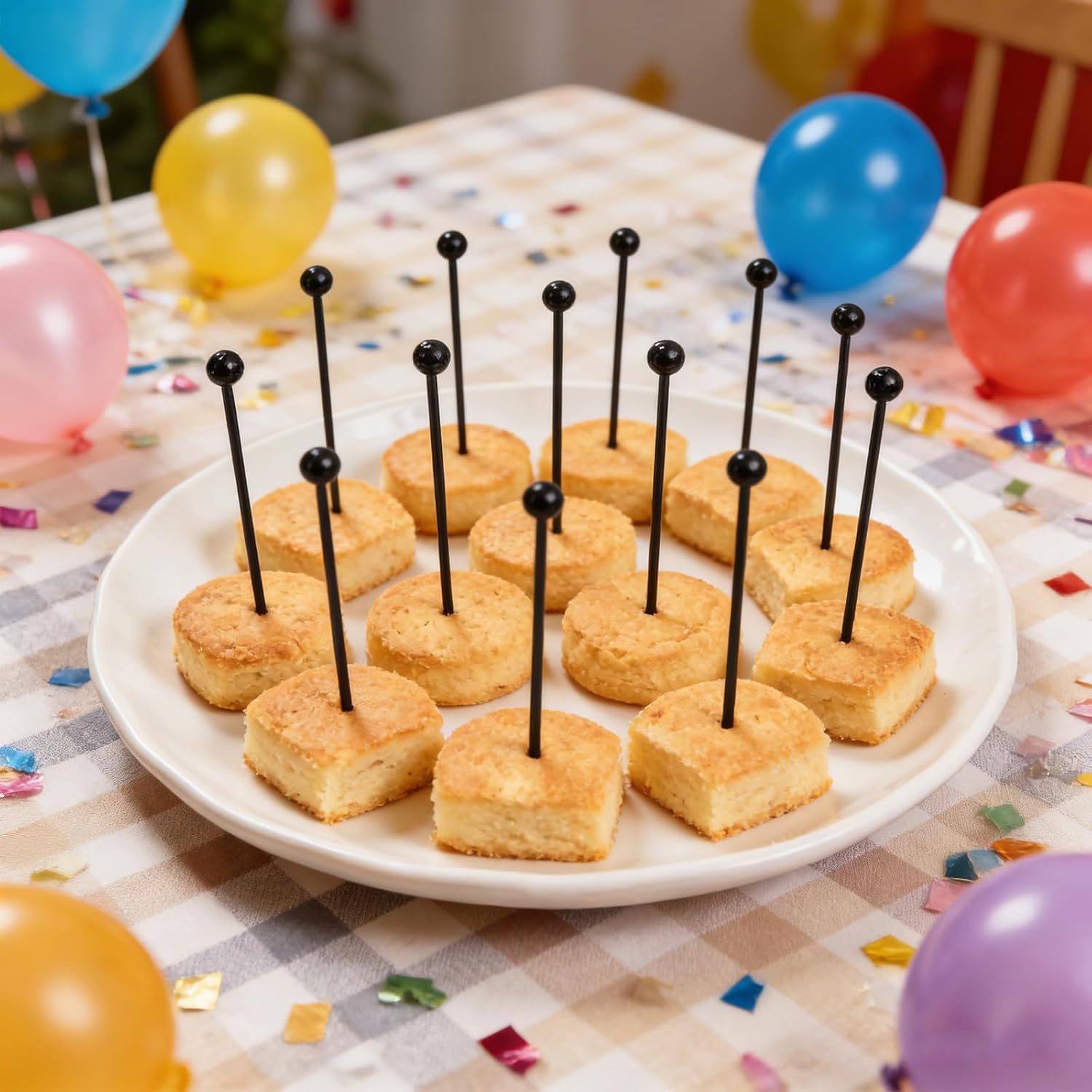 Martini Picks Reusable Cocktail Skewers for Cheeses Olives Appetizers Fruit Bloody Mary Skewers Sandwiches Picks Home Kitchen Bar Decor 10 pieces (Gun Black)