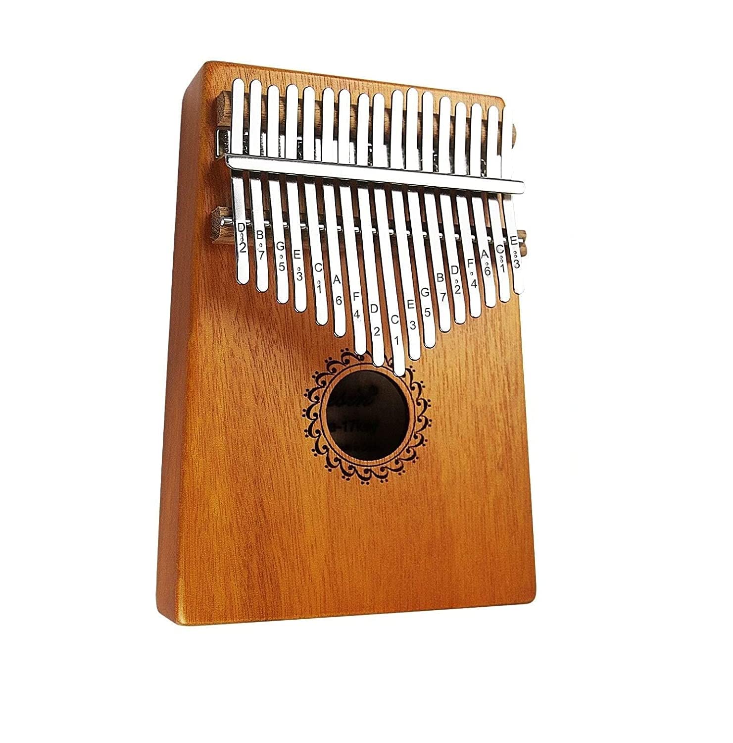 Thumb Piano 17 Keys Musical Instrument Kalimba with Engraved Notes and Tuning Hammer-image-48