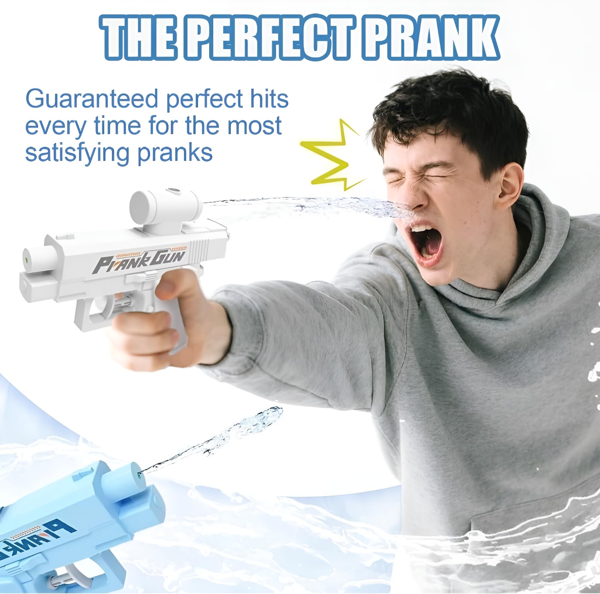 Aseenaa Funny Prank Water Gun Toy - 2-in-1 Dual Nozzle Reverse Spray Pichkari for Holi & Parties - Safe ABS Plastic Squirt Gun for Kids & Adults - Ultimate Gag Gift (Random Color) 3