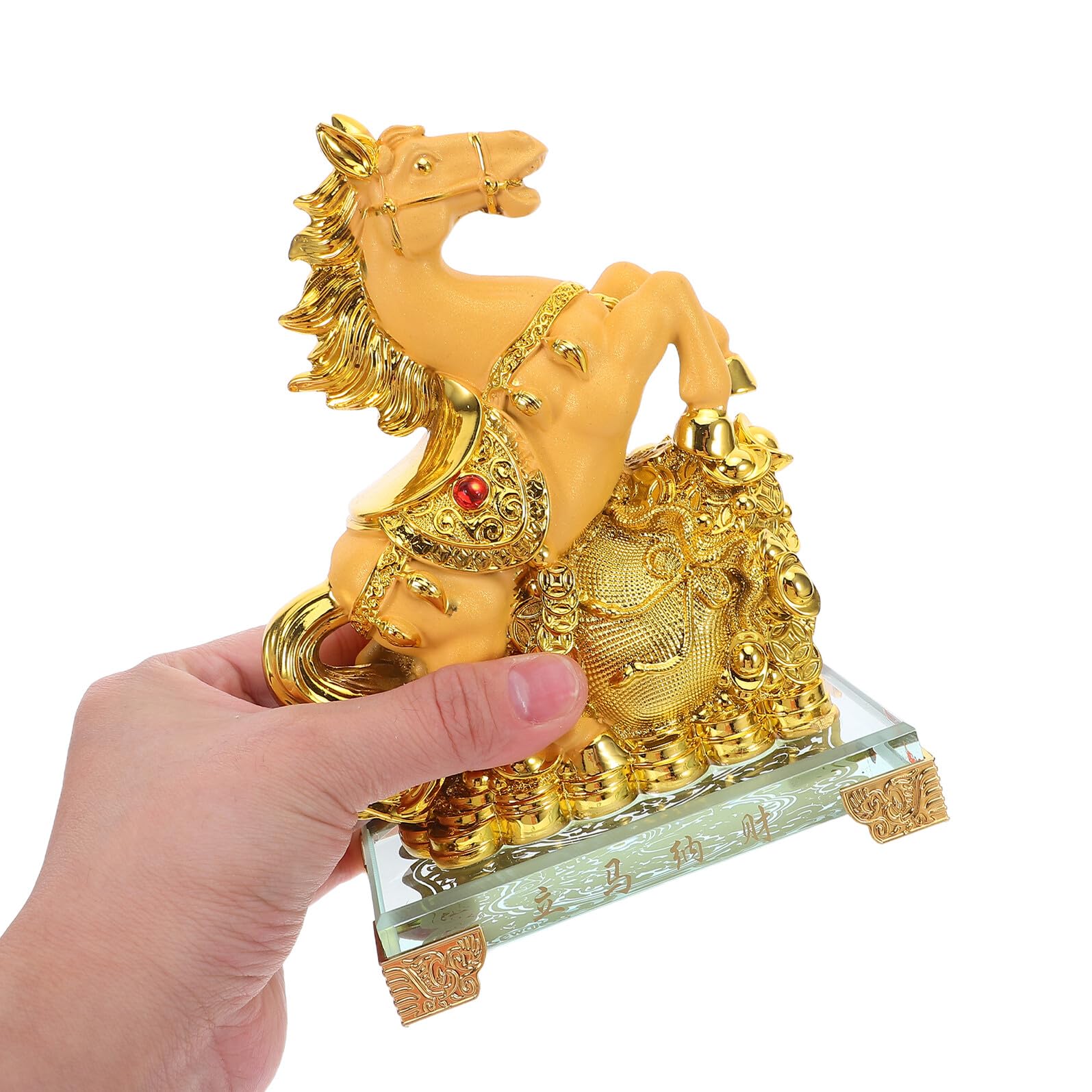 Generic Koń figurka zodiaku rok dekoracja na biurko szczęście statua ozdoba na deskę rozdzielczą samochodu Feng Shui figurka zwierzątko