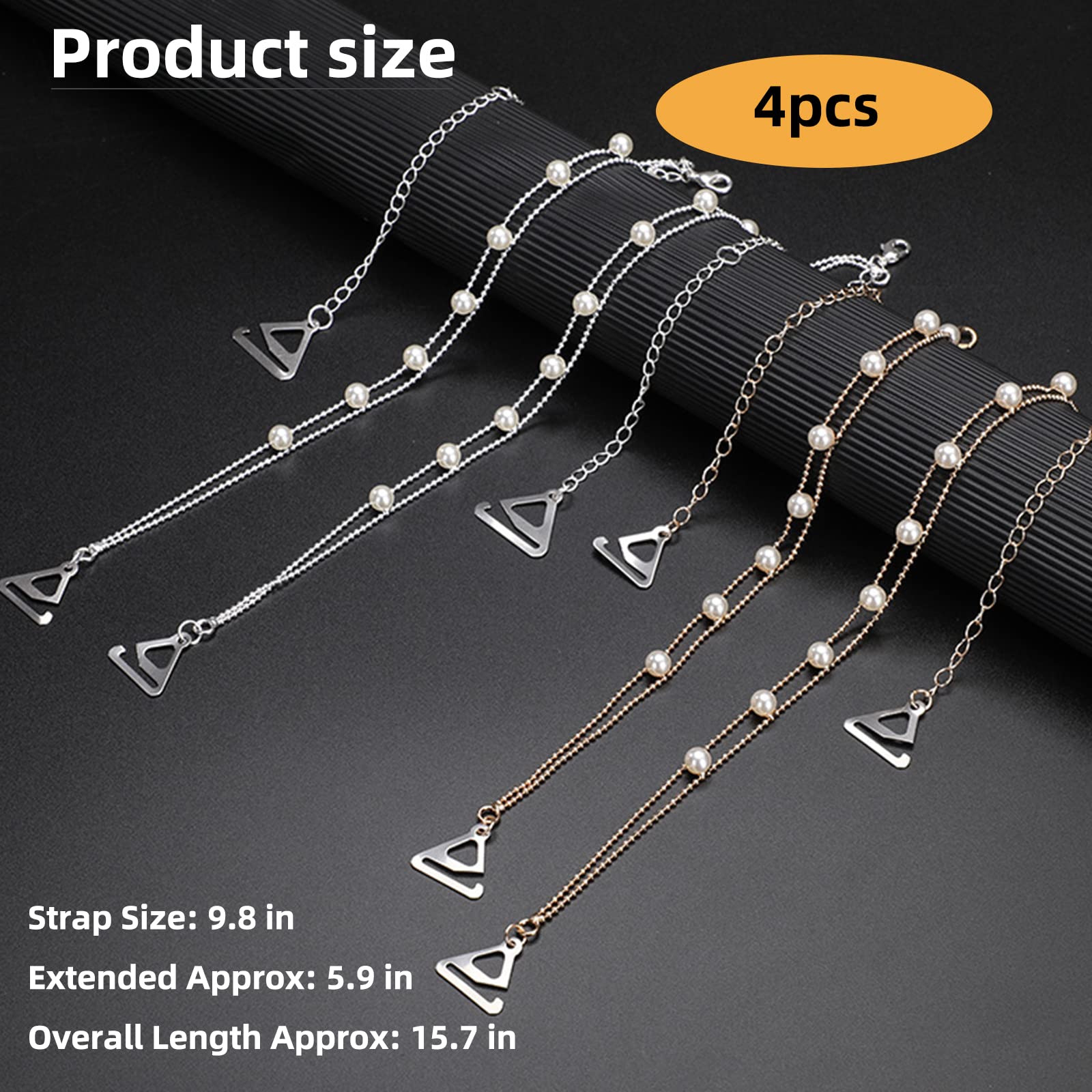 BH Träger Set Mit Perlen Und Strass - 4 Stück Verstellbare Schultergurte