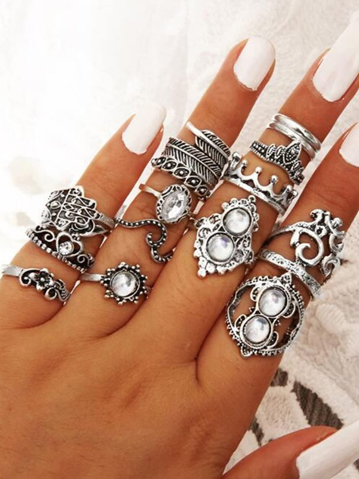 Astonish Oxidised Rings Set of 3