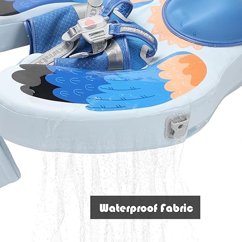 Miniatura 3 de Flotador de piscina para bebé con toldo ajustable 3D UPF50+, añade cola, flotador no inflable para piscina, flotadores de narval de dibujos animados