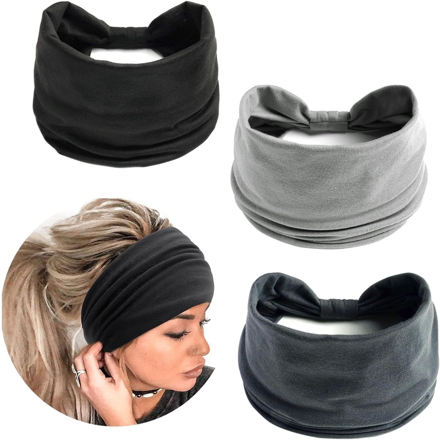 3Pcs Headbands for Women'S Hair Elastic Headband Women'S Hair Bands for