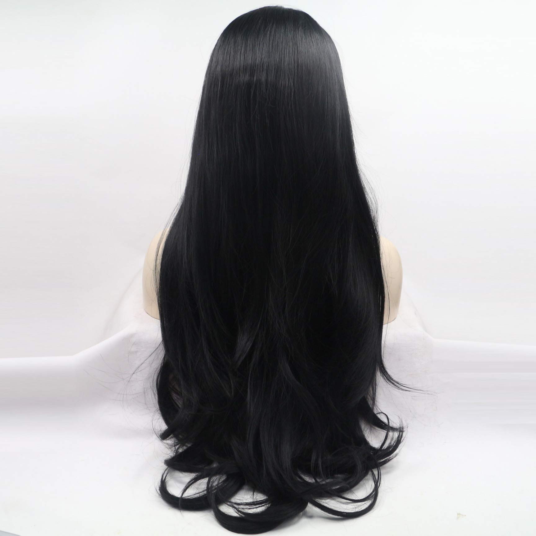 Xiweiya Long Natural Wavy Synthetic Lace Front Wigs For Black Women - View #4