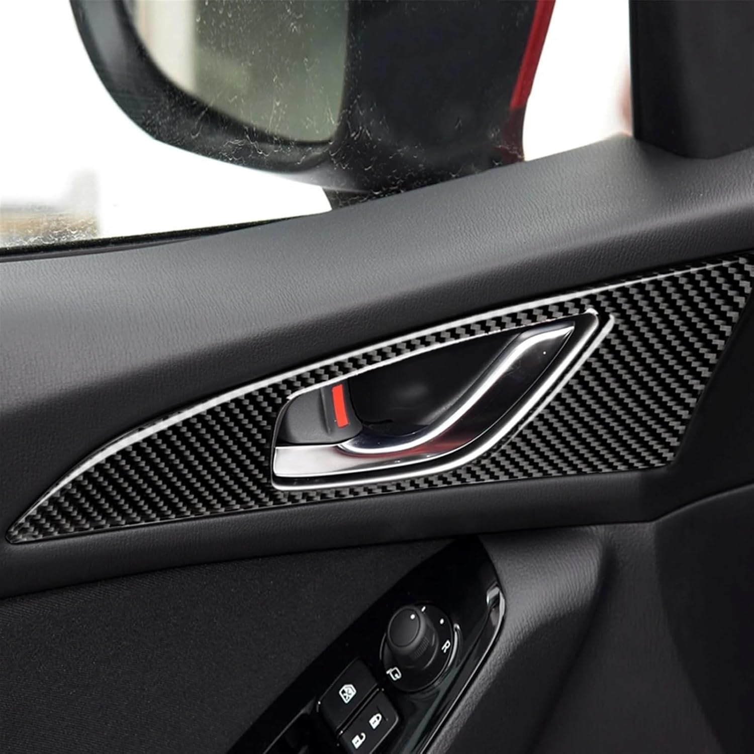2pcs Car Door Bowl Handle Carbon Fiber Stickers Trim Covers for mazdas 3 Axela 2014 2017 2018 Styling Accessoire
