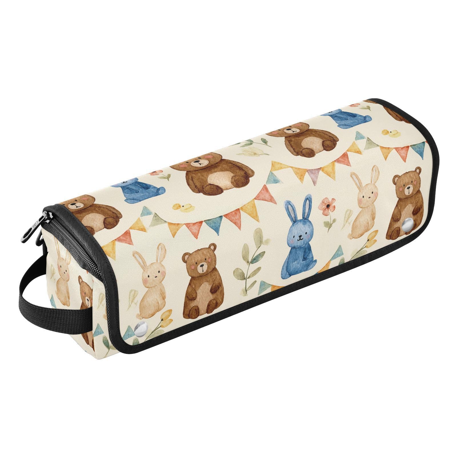 forests Animal Beige Hot Hair Tools Travel Bag for Flat Irons, Straighteners, Curling Iron, and Haircare Accessories Hair Accessories Organizer Women Travel Essentials Heat Resistant Mat with Interior-image-37