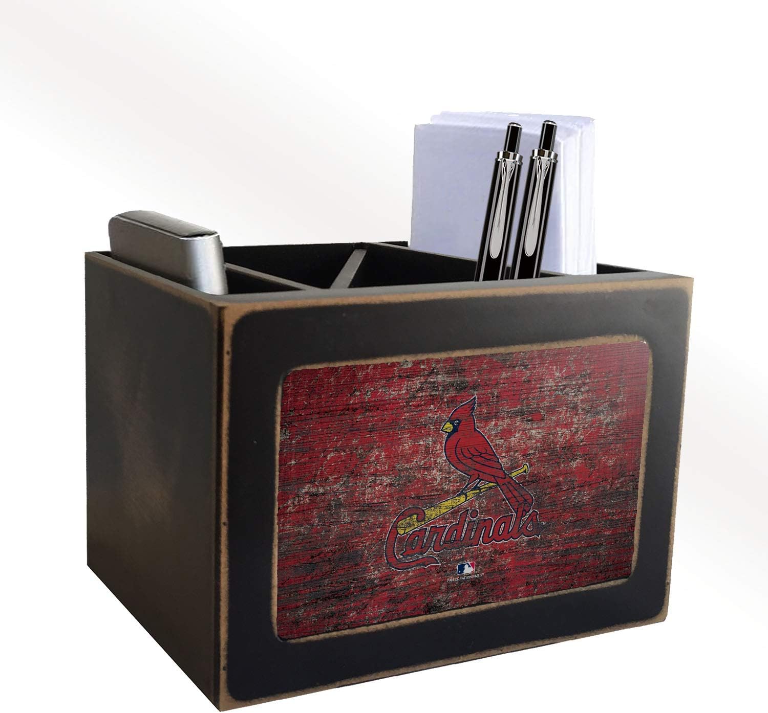 Fan Creations MLB St. Louis Cardinals Distressed Team Logo Desktop Organizer with Color
