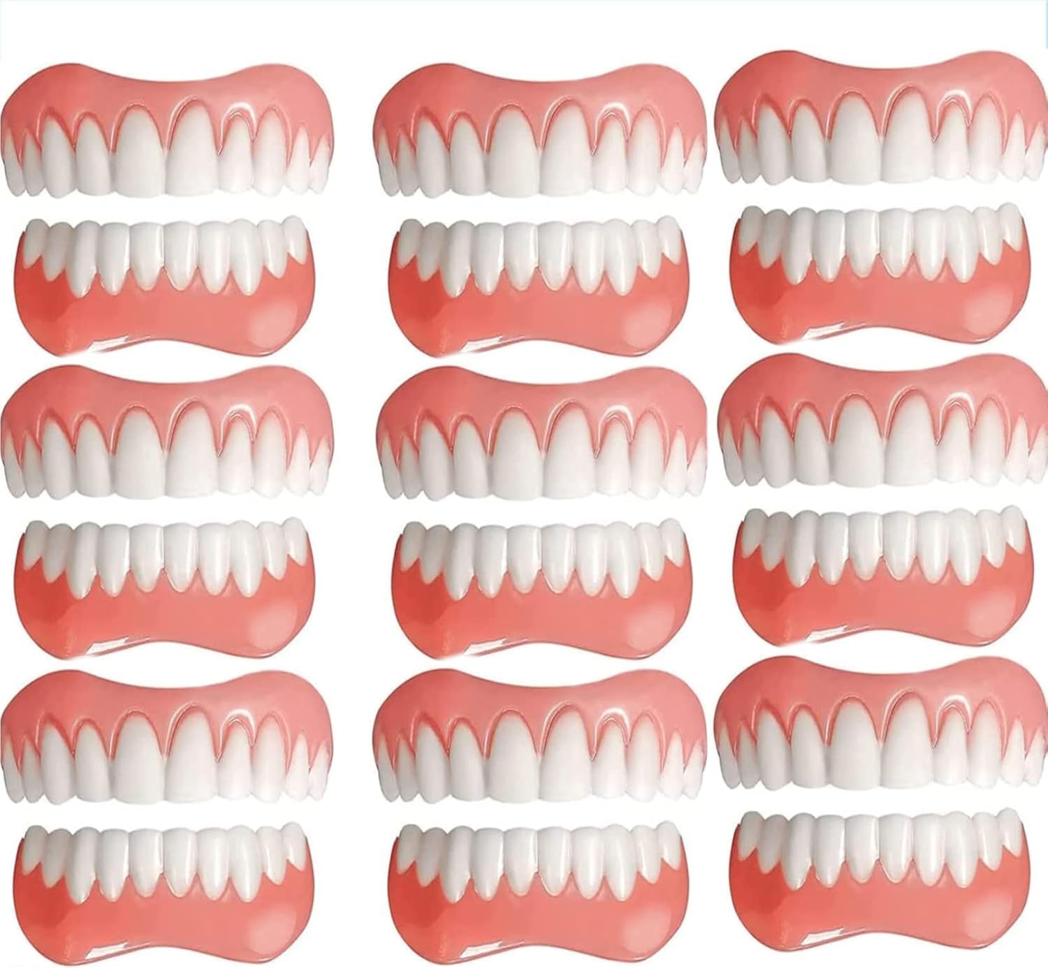 Generico Faccette Dentali, Faccette in Silicone per Protesi Dentarie | Si Ammorbidisce A Contatto Con Lacqua E Può Essere Riutilizzato; Offre Una Copertura Naturale E Realistica (9pcs)