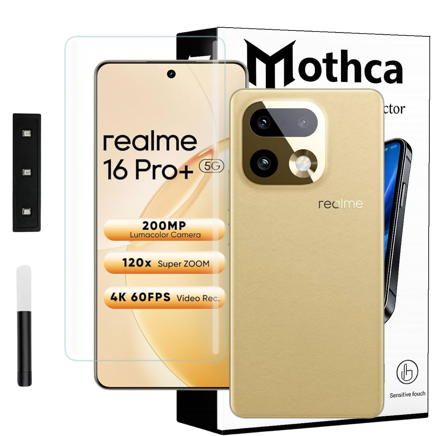 Mothca Premium Curved UV Tempered Glass Screen Protector for Realme 16 Pro Plus | HD Clear | Full Screen Coverage (Pack of 1)-image-48