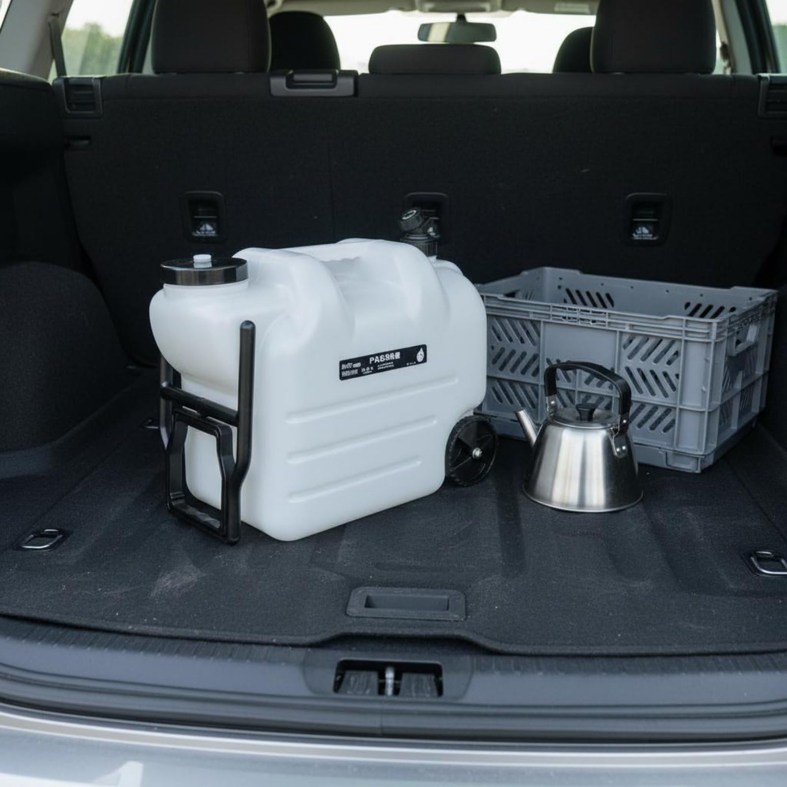 predolo Tanque de Agua Rodante 28L Gran Capacidad Bidón de Agua con Ruedas y Grifo Tipo Alimenticio para Viajeros en Autocaravana, Entusiastas Del Aire Libre, Negro