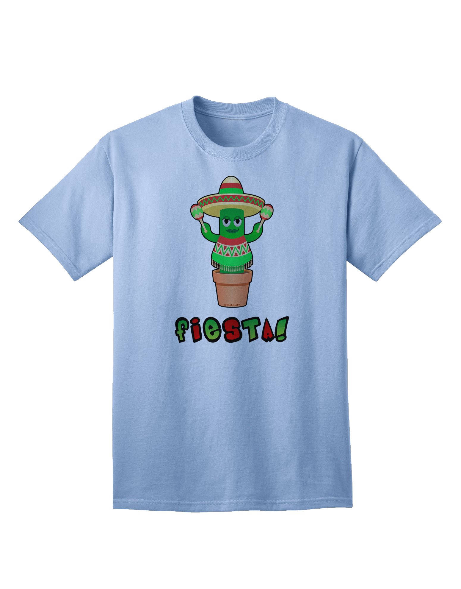 TooLoud Fiesta Cactus Poncho Text Adult T-Shirt