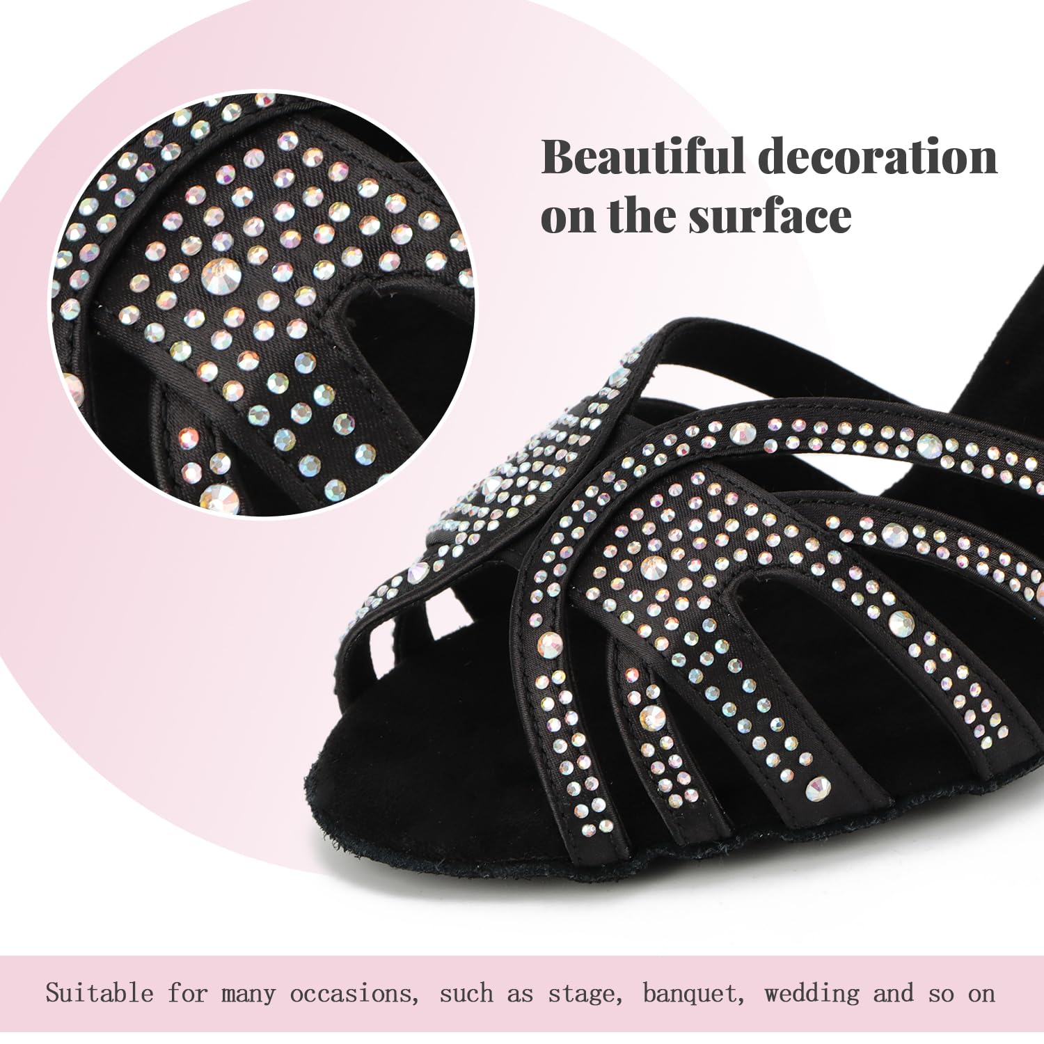 Damskie buty do tańca, salsa balowa, buty do tańca z otwartymi palcami, dla początkujących towarzyskich, na imprezy, wesela, występy