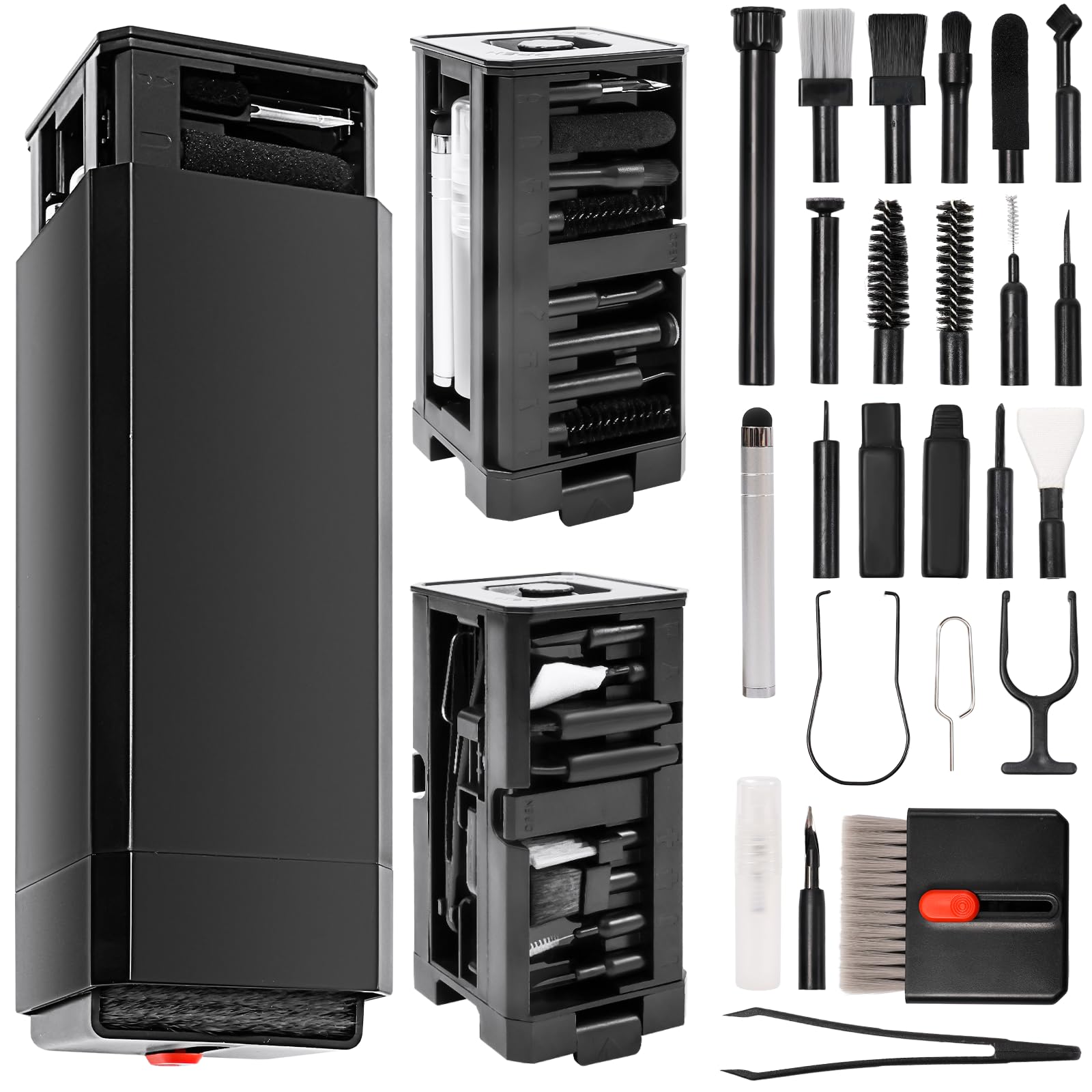 Kit De Nettoyage Multifonction 32 En 1 Pour Appareils électroniques Comprenant écouteurs, Téléphones Portables, Ordinateurs, Moniteurs, Objectifs, Etc. Design Compact Et Portable Blanc