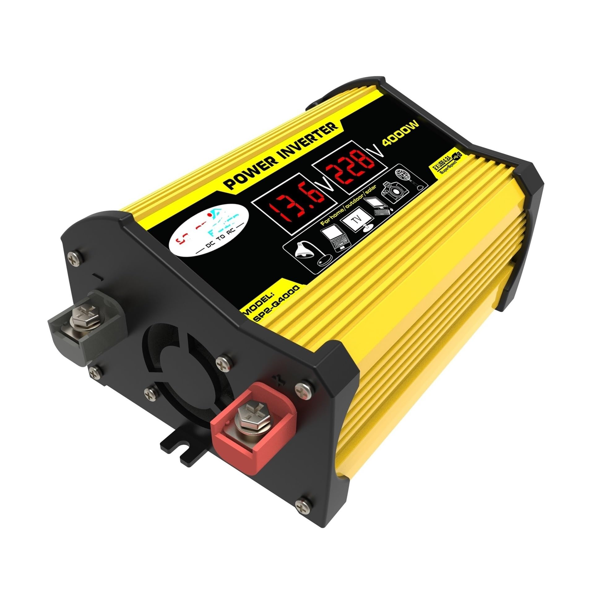 Amazon.co.jp: スマートカーインバーター 4000W DC12V ～ AC220V 110V