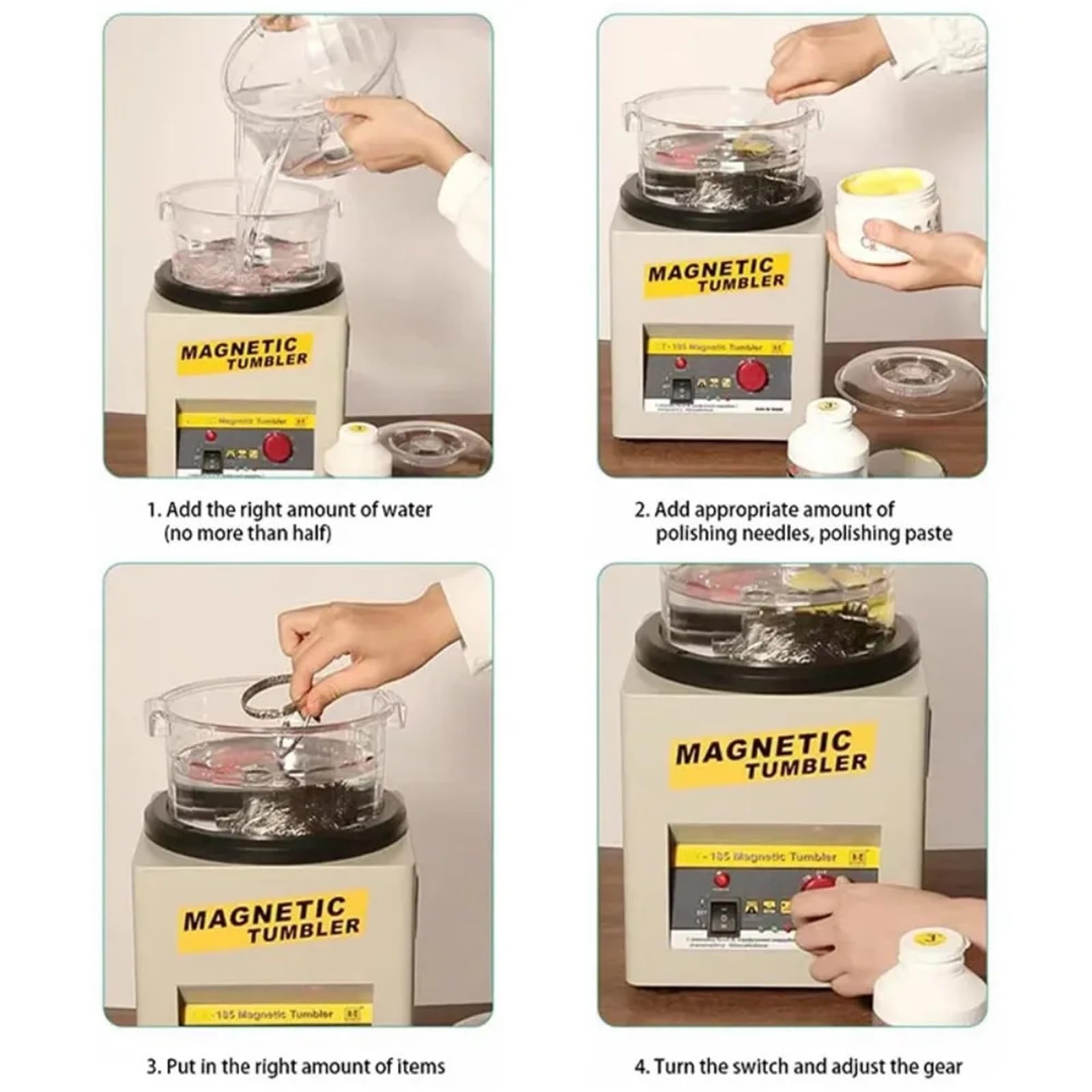 Lucidatrice per gioielli Lucidatrice magnetica for gioielli Mini macchina for la finitura dei metalli Lucidatrice for parti di precisione in oro KT-90