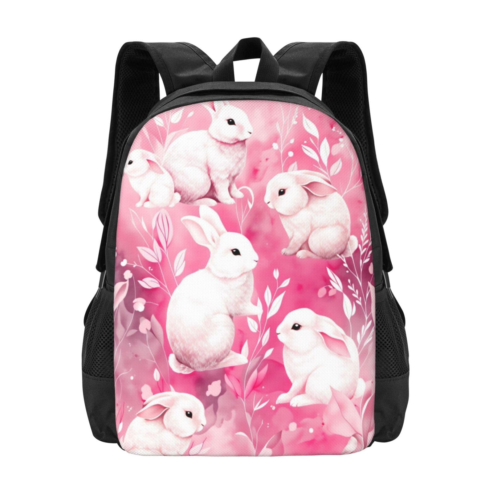 Mochila rosa de conejito de 16,5 pulgadas para el día a día 8