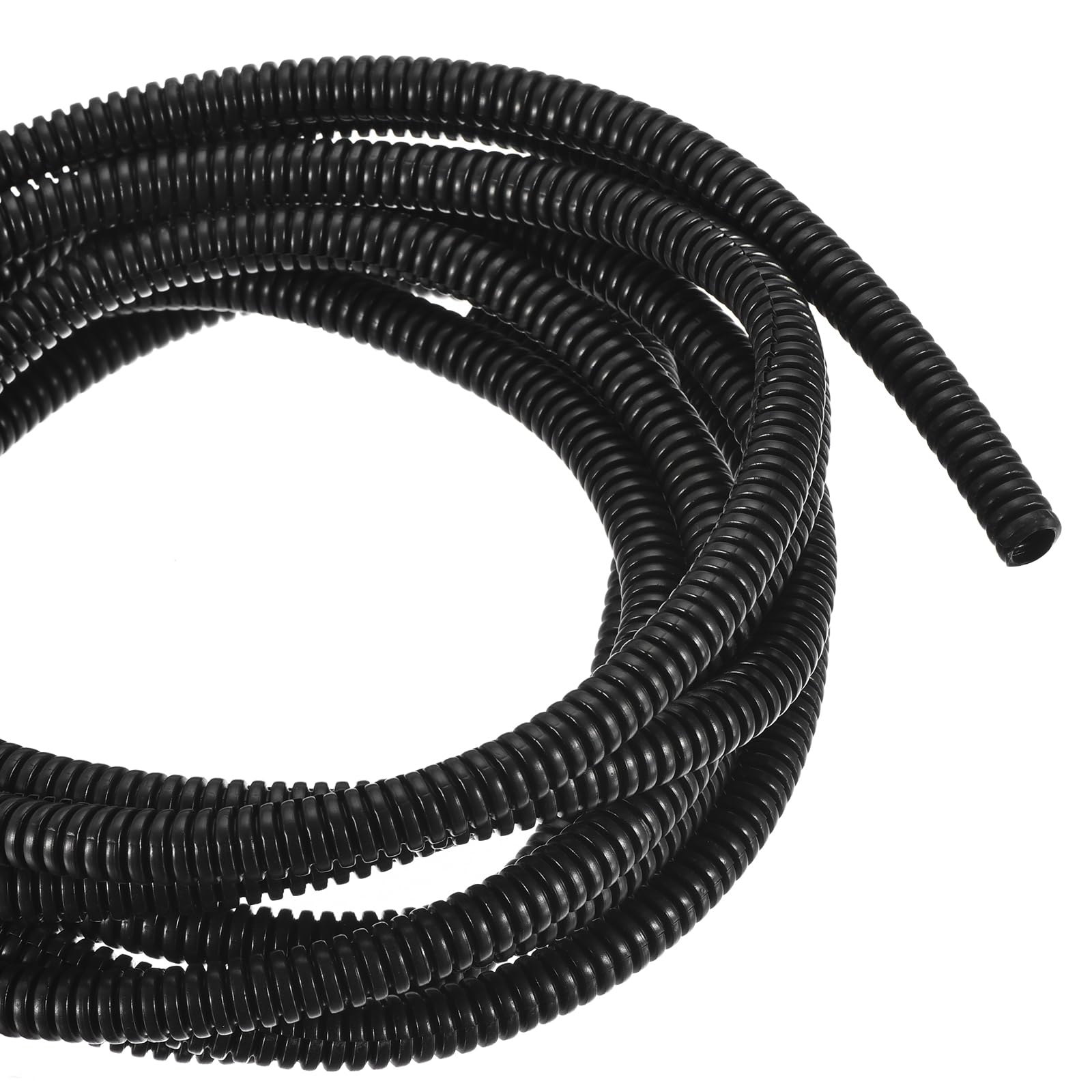 DMiotech 4m Wire Loom Split Tubing 6.5mm, Cord Protectors from Pet Flexible Conduit Cable Management for Office, Home, Garden, Black