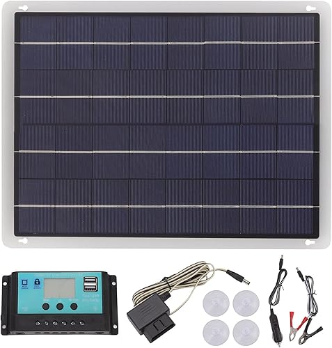 Kit de cargador de batería de panel solar, panel solar de silicio monocristalino de 20 W, 18 V 50 A MPPT controlador estabilizador de voltaje USB