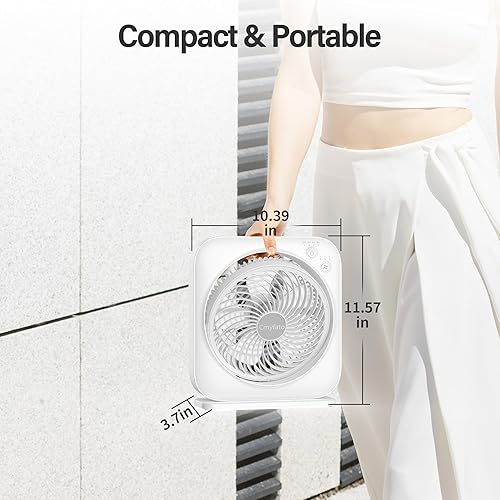 Miniatura 6 de Ventilador de mesa portátil, ventilador de ventana, ventilador de caja pequeña con 3 velocidades potentes y 4 ajustes de temporizador, ventilador de