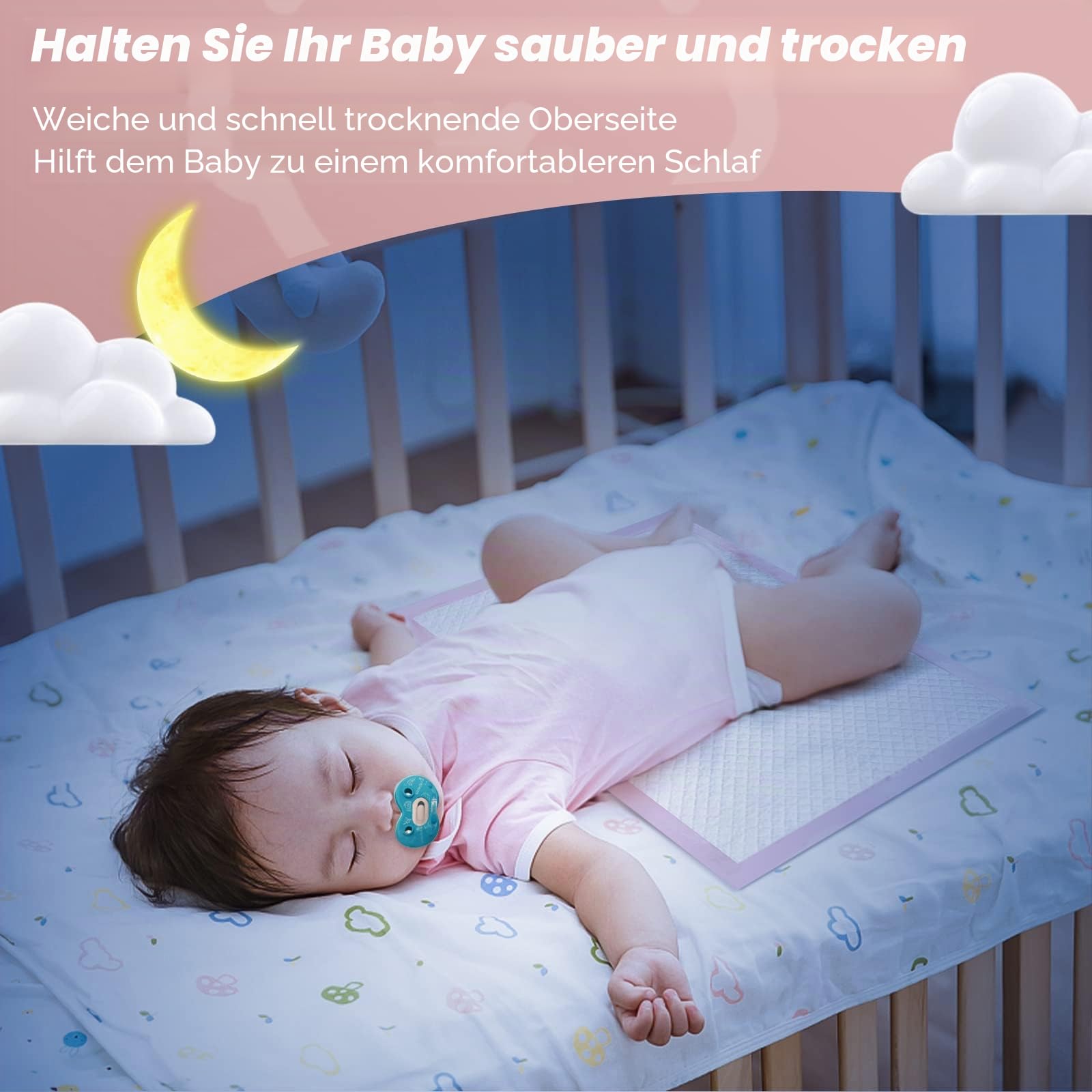 Einweg-Wickelunterlagen, 100 Stück, Baby-Inkontinenz-Wickelunterlagen, Windelunterlagen, ultraweich, super saugfähig, wasserdicht, 33 x 45,7 cm