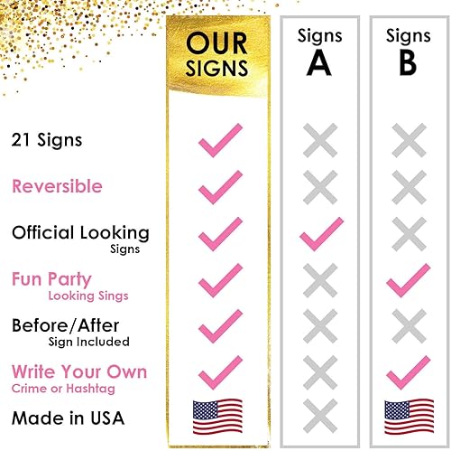 Miniatura 6 de Letreros para despedida de soltera  Noche de niñas, cumpleaños, boda y despedida de soltera - 21 carteles reversibles para cabina de fotos  42