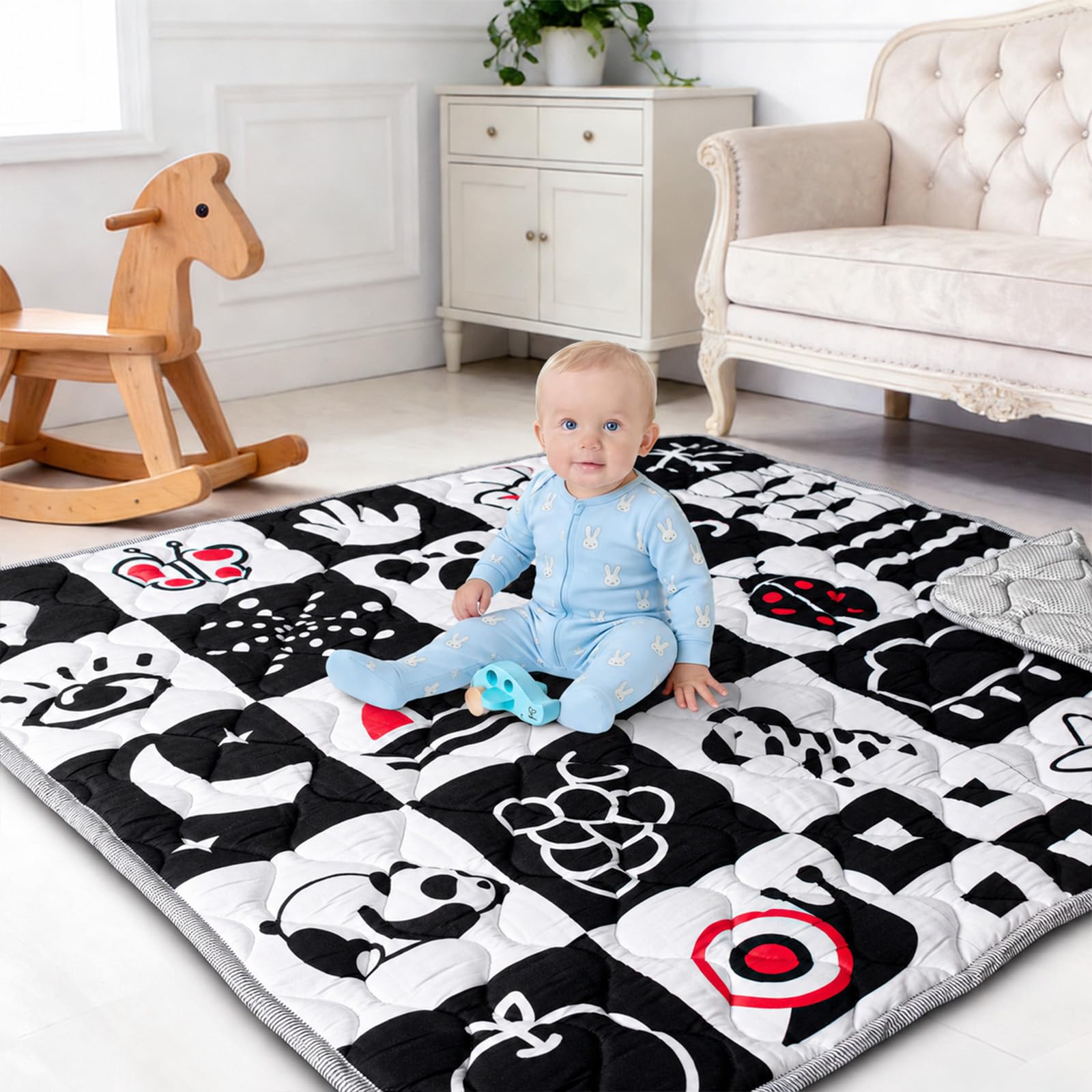 Primluna Baby Play Mat, 127x127cm Playpen Mat with Machine Washable