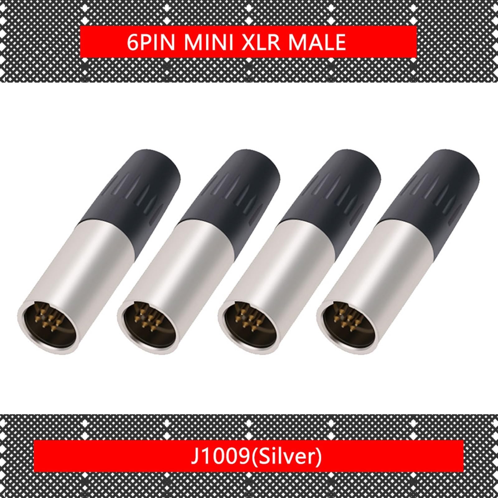 10 unids/lote Mini XLR 3 4 5 Pin macho enchufe soldadura micrófono Cable conector pequeño XLR micrófono enchufe (Size : 10xM 6P)