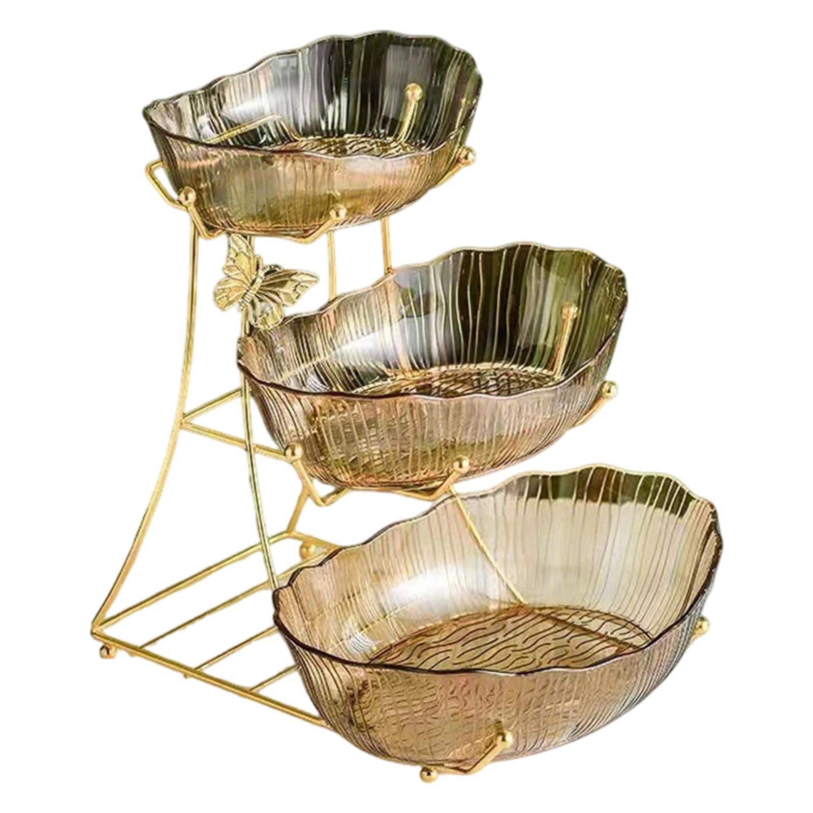 TQUXNGA Modern Multilevel Fruit Dessert Stackable Kitchenware Serving Platters Perfect for Indoor and Outdoor Use Dishwasher Safe Treat Bowl