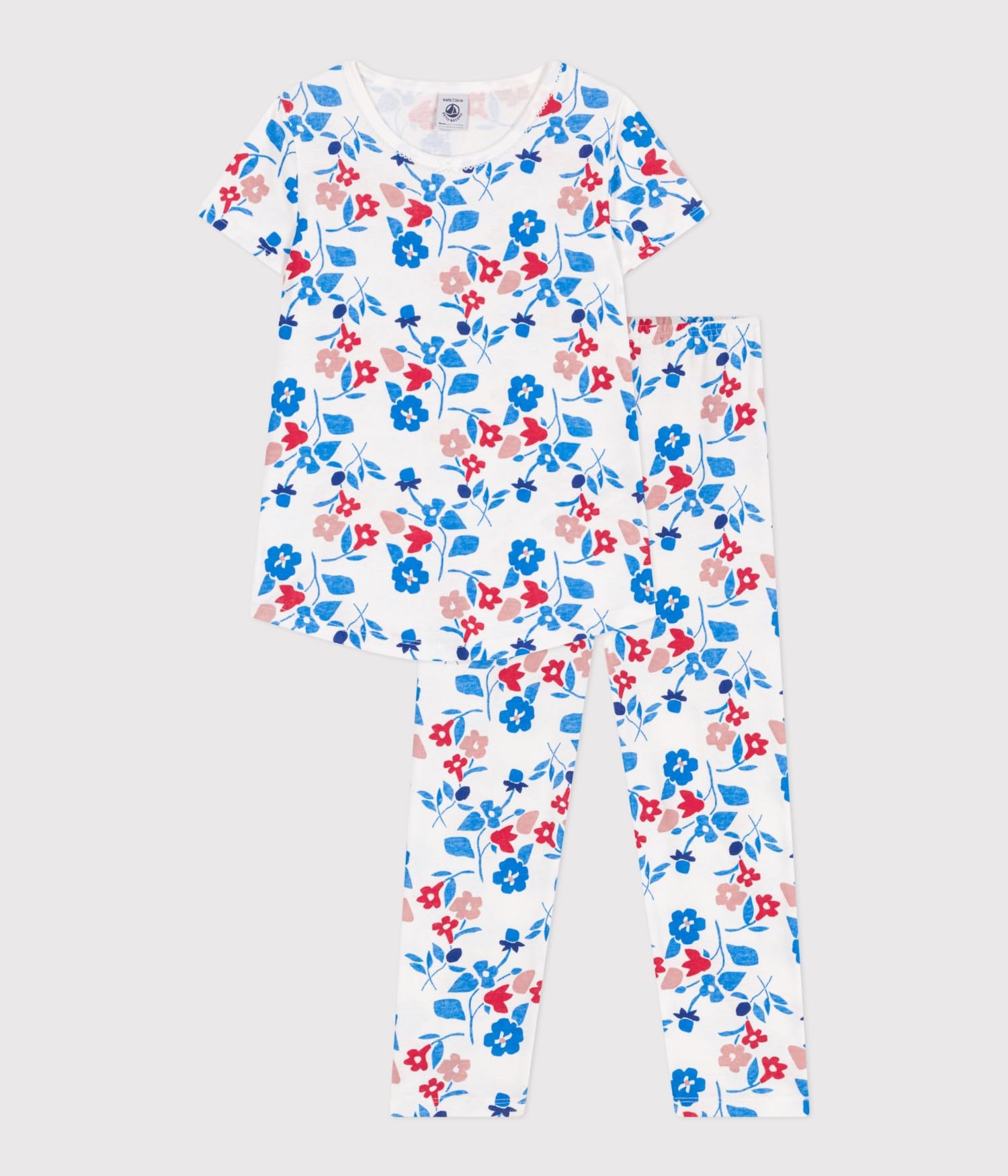 Petit Bateau Girl's A0D7A Sleepsuit White/Multicolor 3 Years