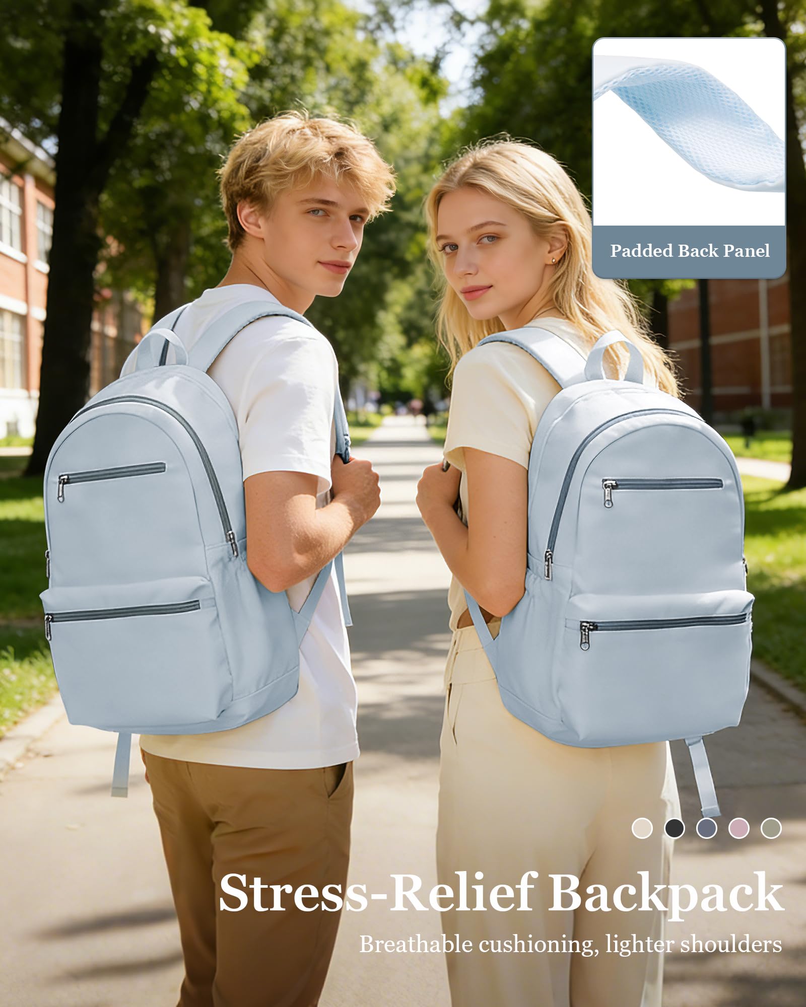 Zaino leggero per la scuola, per ragazzi, ragazze, adolescenti, studenti universitari, bambini, zaino da viaggio per computer portatile da 15,6/16 pollici, zaino casual, borsa da lavoro per