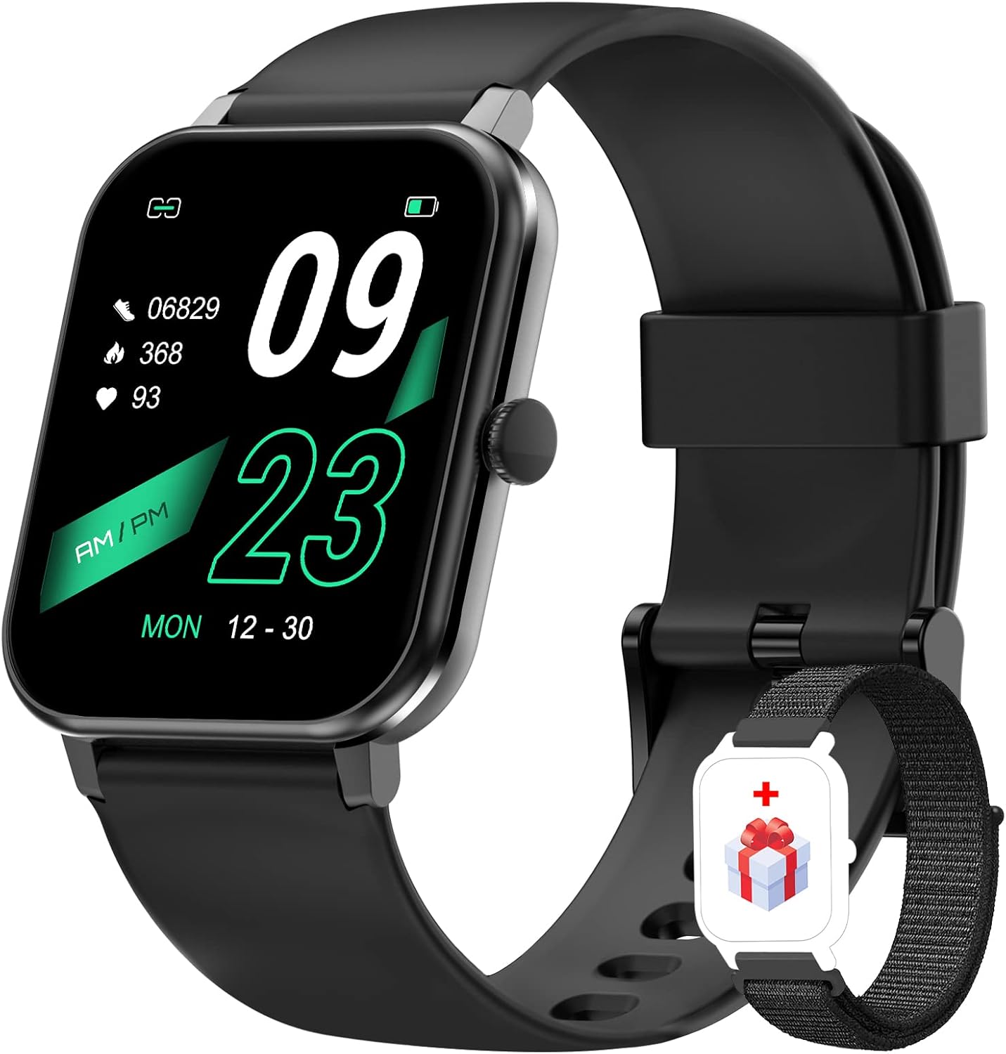 IOWODO Smartwatch Uomo Donna Impermeabile IP68 Smart Watch Donna Uomo con Ossimetro (SpO2) Contapassi Frequenza Cardiaca Calorie Sonno Notifica Messaggio, Schermo 1,69 per iOS e Android (2 Cinturini) IOWODO Smartwatch Uomo Donna Impermeabile IP68 Smart Watch Donna Uomo con Ossimetro (SpO2) Contapassi Frequenza Cardiaca Calorie Sonno Notifica Messaggio, Schermo 1,69 per iOS e Android (2 Cinturini)
