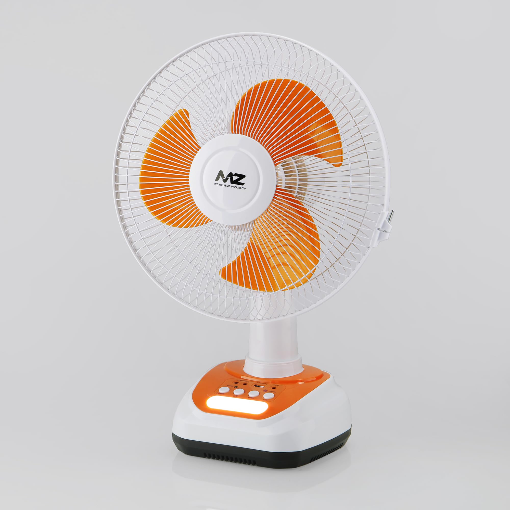 MZ F59 (RECHARGEABLE TABLE FAN) Power Bank with Night LED Light