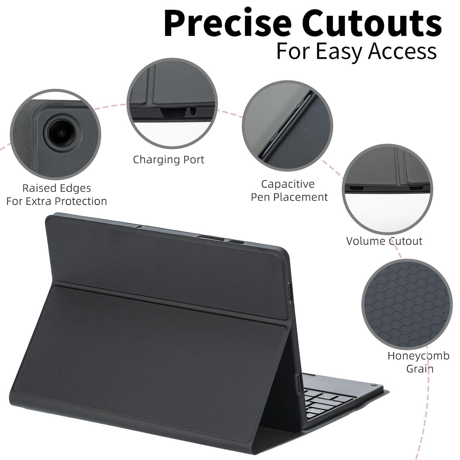 Keyboard Case for iPad (A16) 11 generacji 11 cali 2025/iPad 10 generacji 10,9 cala, Odłączana Klawiatura Smart Touchpad Z Podświetleniem W 7 Kolorach, Uchwytem Na Pióro I Myszką,Blue