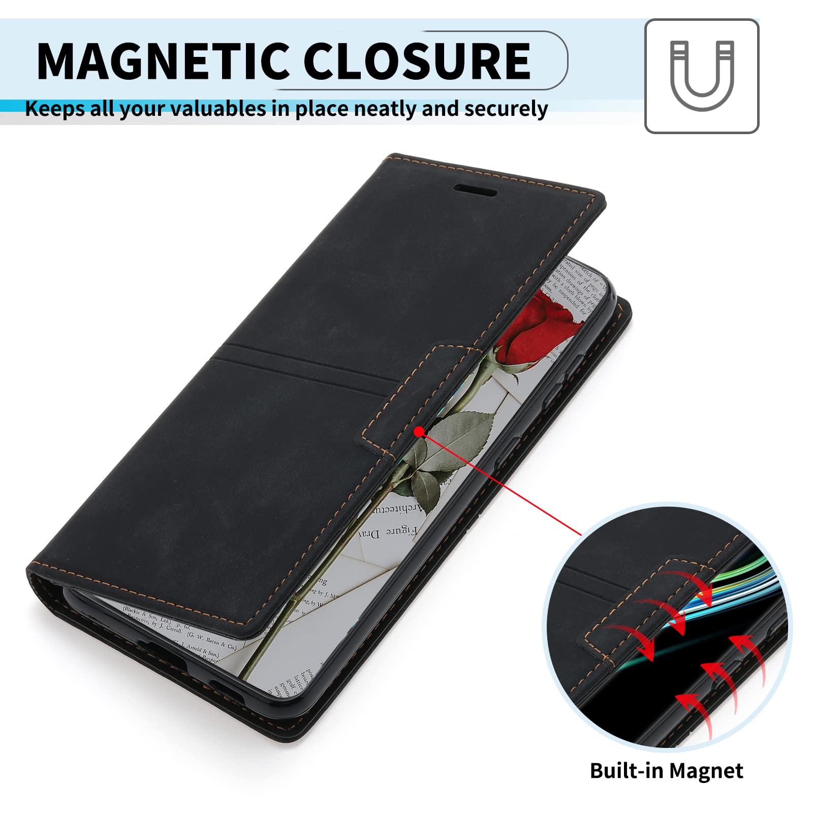 Mo-Somnus Cover per Oppo A74 4G / F19, Custodia in PU Pelle Magnetica Libro Flip Caso Antiurto Portafoglio [Supporto Stand] con Porta Carte e Cinturino da Polso Wallet Protettiva Case (Macarons