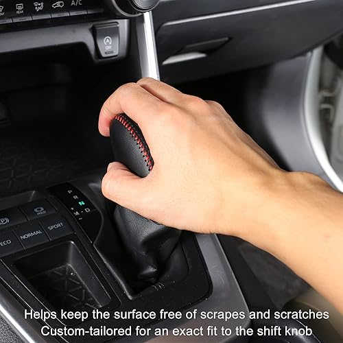 Miniatura 6 de Funda para pomo de palanca de cambios Toyota RAV4 2019-2025, cubierta de cuero genuino para interior de palanca de cambios para Toyota Highlander