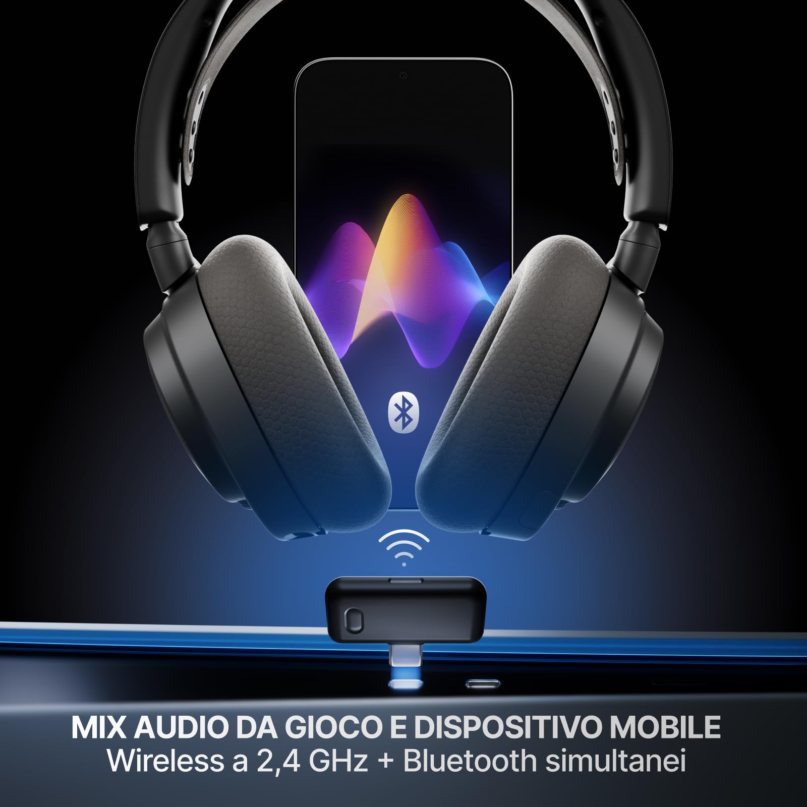 SteelSeries Arctis Nova 7P Wireless Gen 2 -Playstation cuffie da gioco -Controllo app in tempo reale - Oltre 50 h -Driver magnetici al neodimio - Mixabile 2,4 GHz/Bluetooth - PS5,PC,Switch 1/2, Mobile