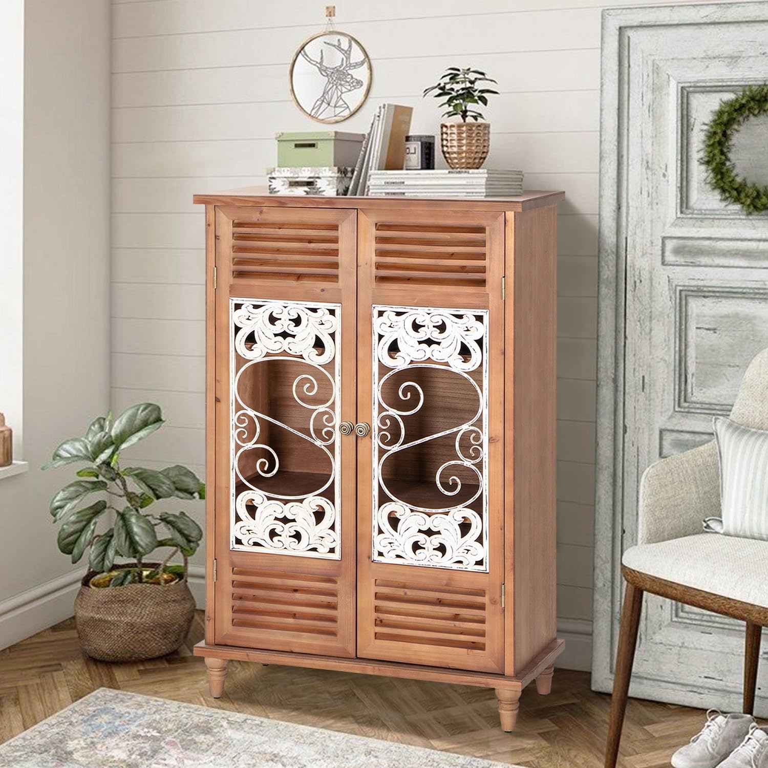 韓国 ガレージブランド Retros アウトドアシェルフ 激レア 希少 Amazon.com: MFSTUDIO Wood Tall Accent Storage Cabinet with 2 Doors