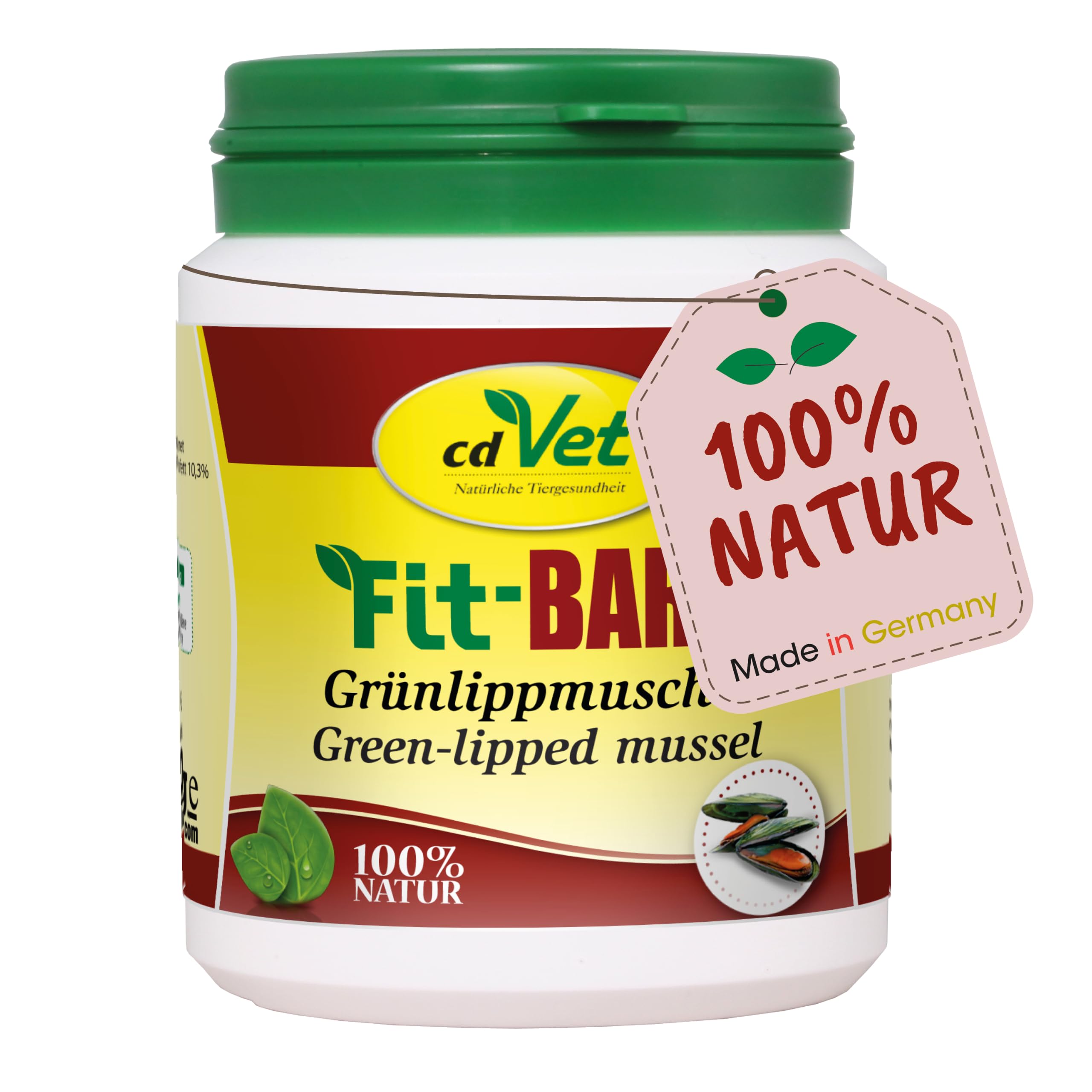 cdVet Naturprodukte Fit-BARF Grünlippmuschel 100 g - Katze & Hund - Schleimhaut - Funktionalität und Elastizität der Harnblase - Vitalität - Stoffwechsel - Haut - Vitamine - Rohfütterung - BARFEN -