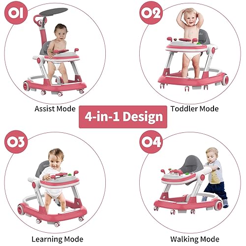 Miniatura 2 de Baby Walkers with Wheel,Infant Walker for Babies with Adjustable Height,Speed & Breathable Seat Cushion, Baby Walkers and Activity Center for Boys