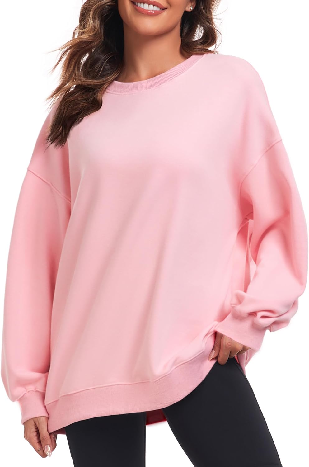 Oversized Sweatshirt for Women Crew Neck Fleece Sweatshirt Casual Long Sleeve Pullover Tops Trendy Clothes - Image 6