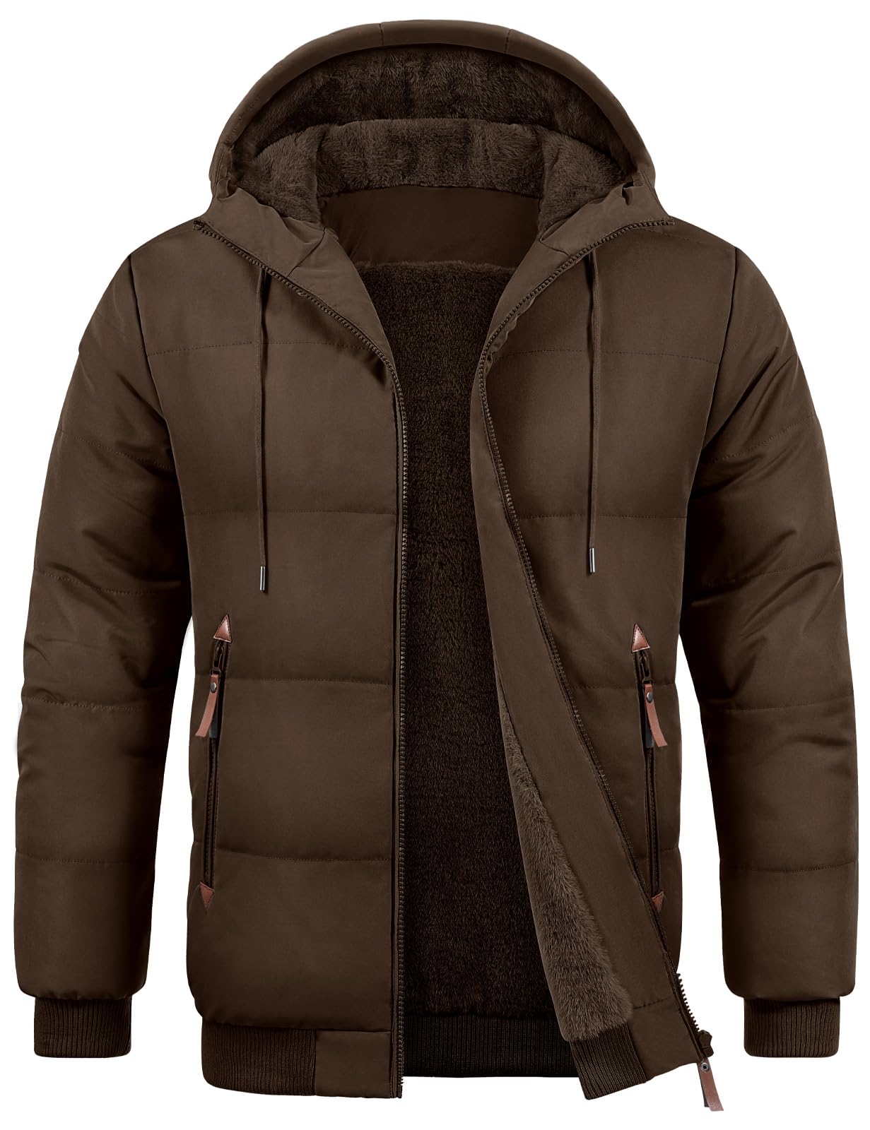 TOMEEK Giubbotto Invernale Uomo Giacca Caldo Giubbino Inverno in Pile Cappotto Spesso Parka Cappotti Antivento Elegante Casual con Cappuccio e Tasche Giacche