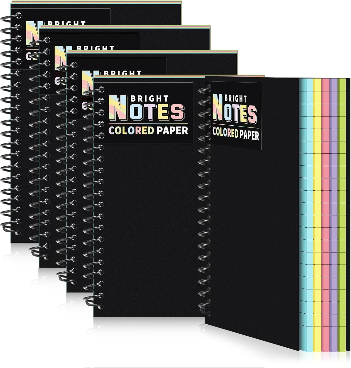 Eaasty 6 Pack Spiral Notebook 5 x 7 Inch College Ruled Colored Paper Notebook Lined Paper Composition Perforated Notepad Memo Books for Journaling Home Office, 80 Sheet Per Pack (Pastel Color)