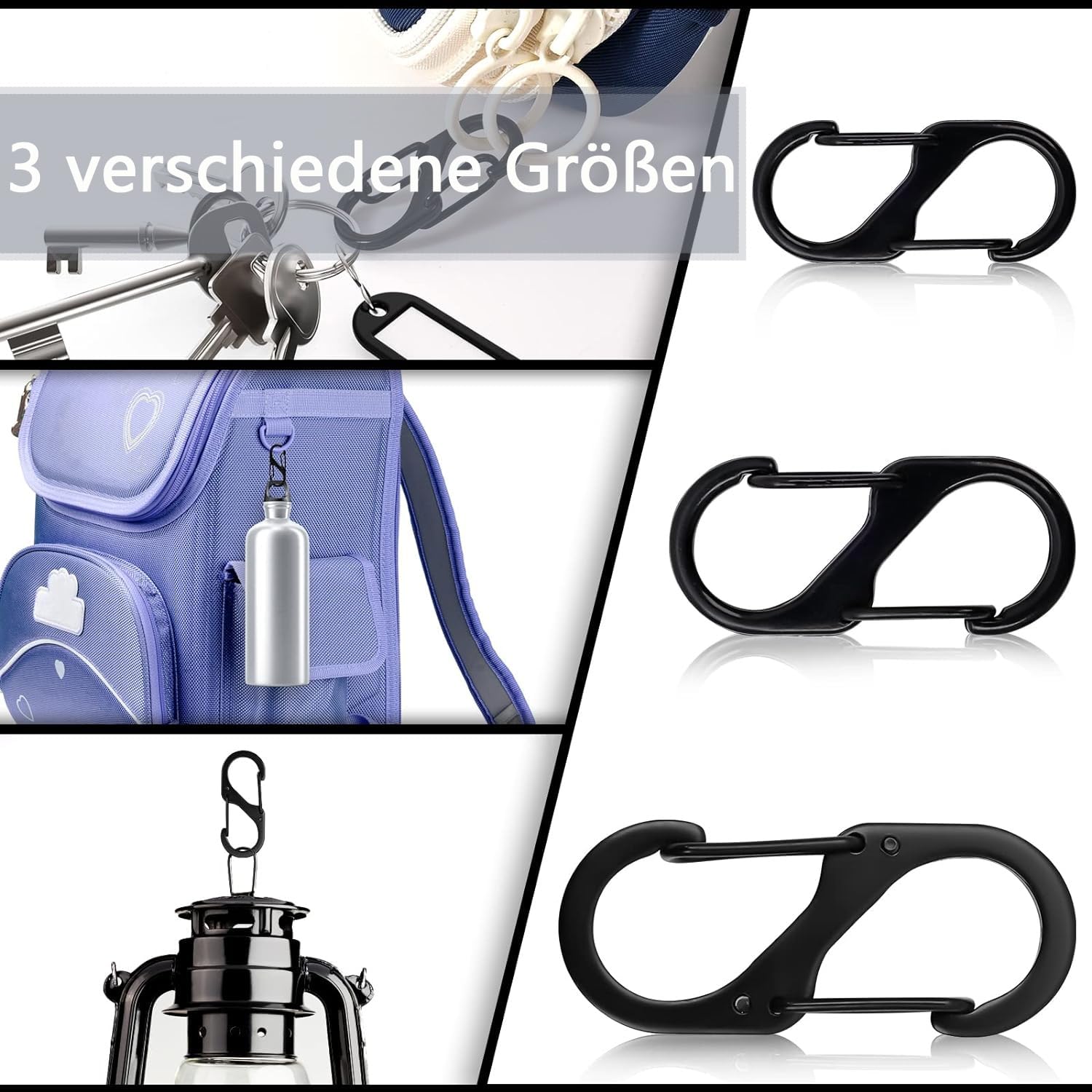 40 Pezzi Moschettoni A Forma Di S - Per Escursionismo, Campeggio E Uso Quotidiano - Foto 3