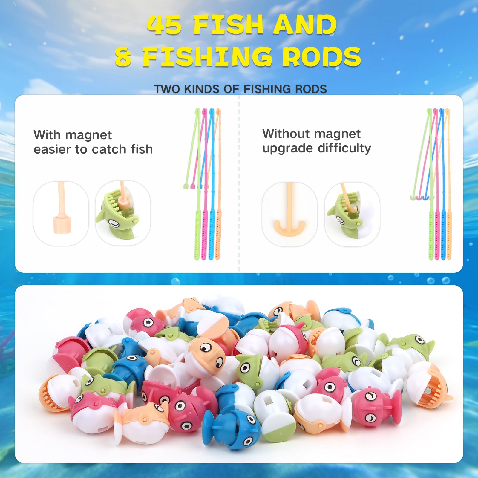 Set di giochi di pesca magnetici per bambini e bambini