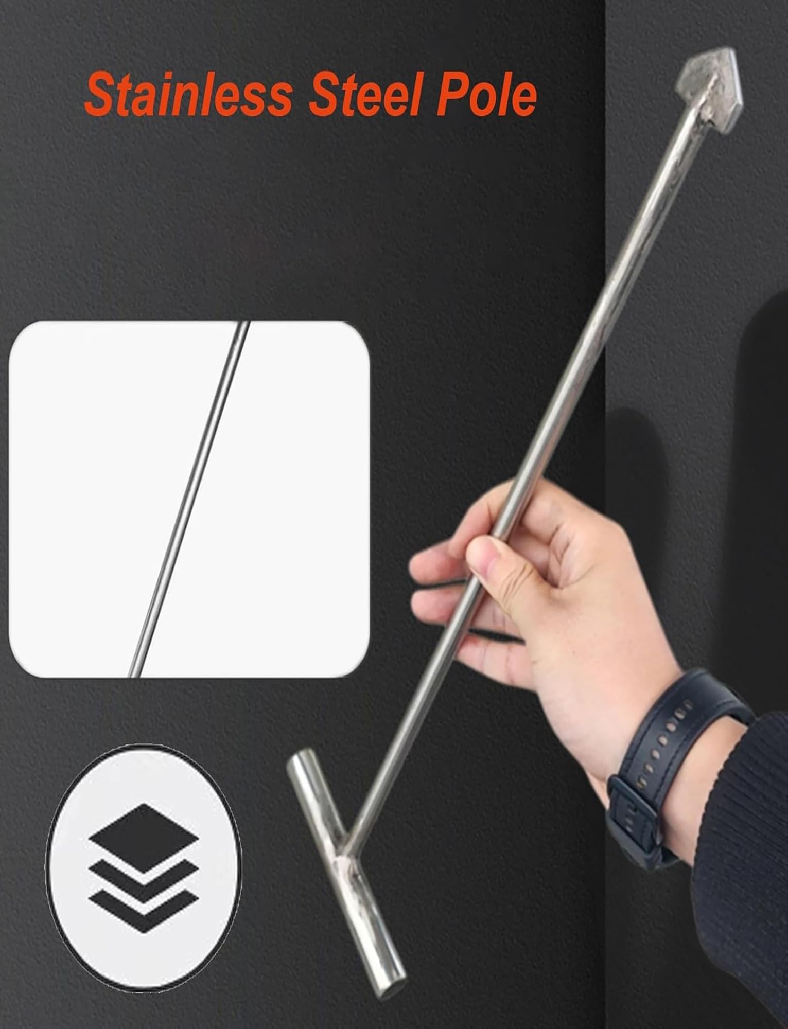 Generisch 10-mm-Gullydeckelheber mit T-Haken, Metall-Schachtdeckelzieher, Kanalhebehaken (30 cm/11,8 cm, 2 Stück) – Langlebig und einfach zu bedienen