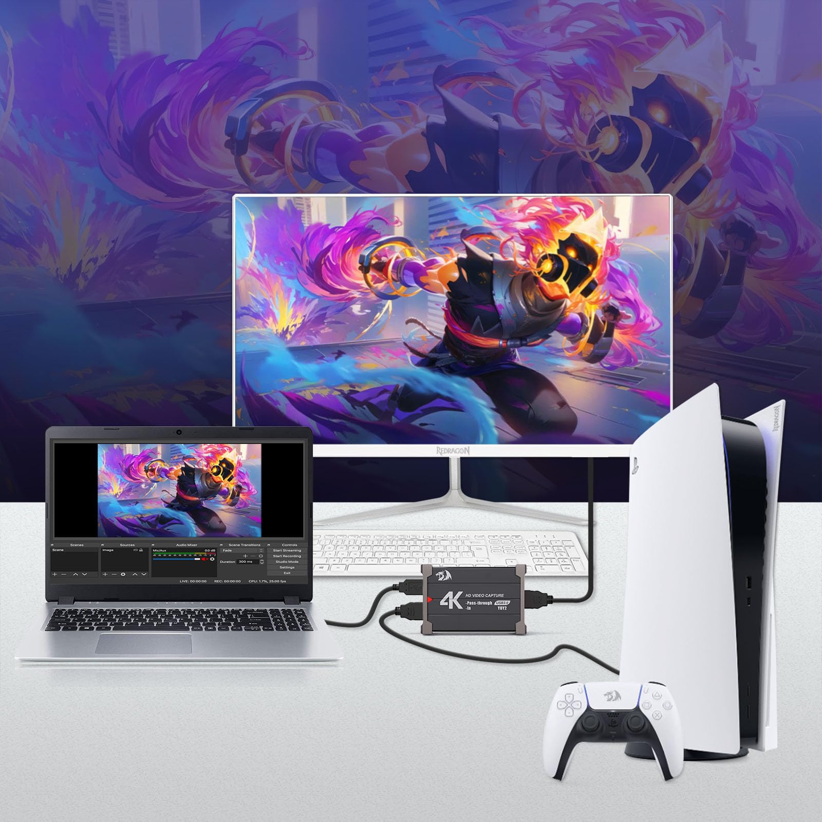 Amazon.com: Redragon VC321 4K Video Capture Card, USB 3.0 1080p